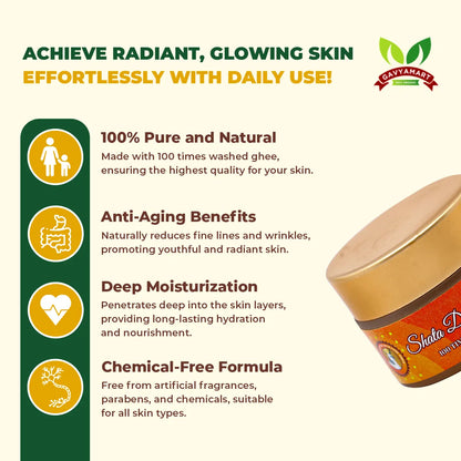 Gavyamart Shata Dhauta Ghrita - Skin Cream (100 time washed Ghee)-25 GM