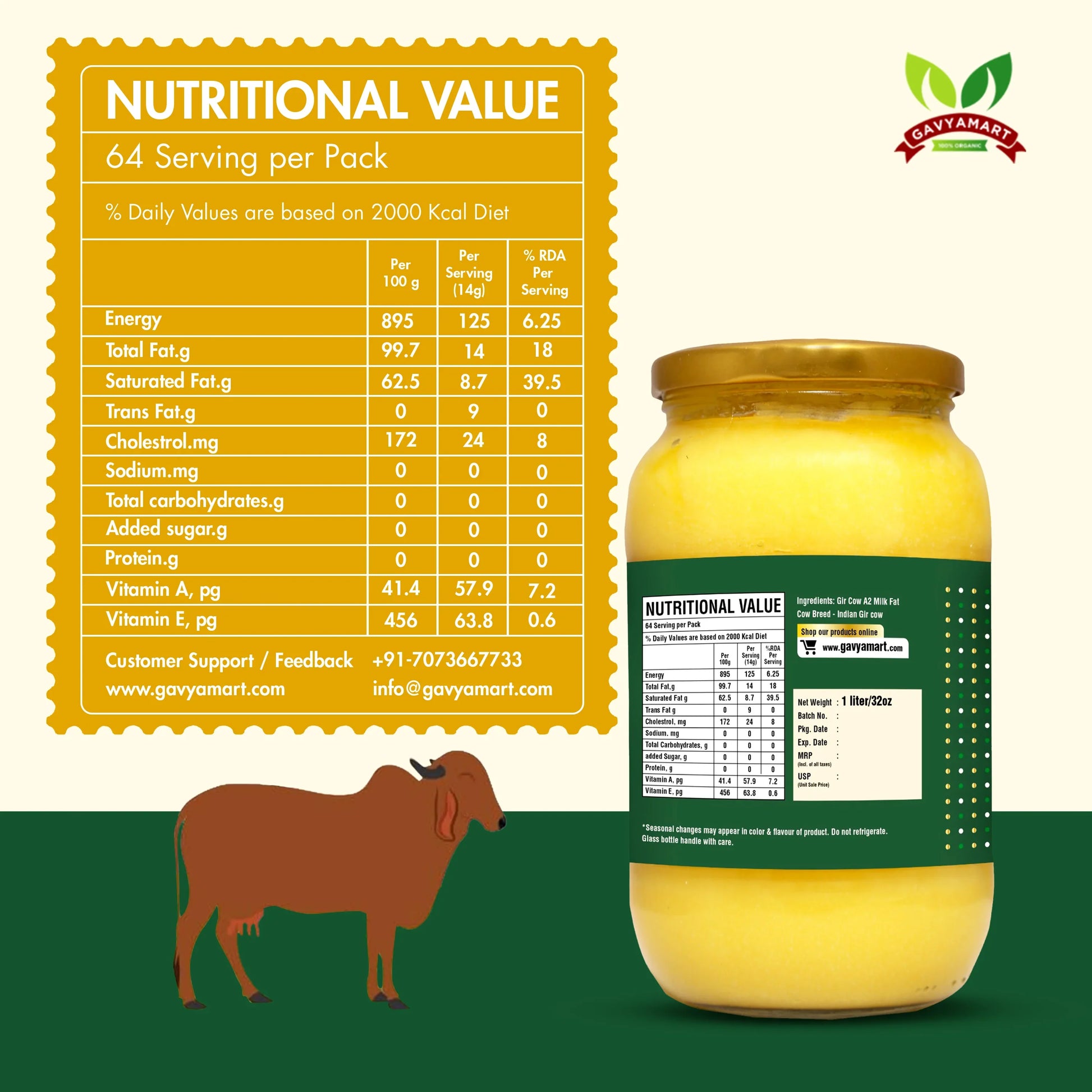 A2 Gir Cow Ghee Nutrition Fact